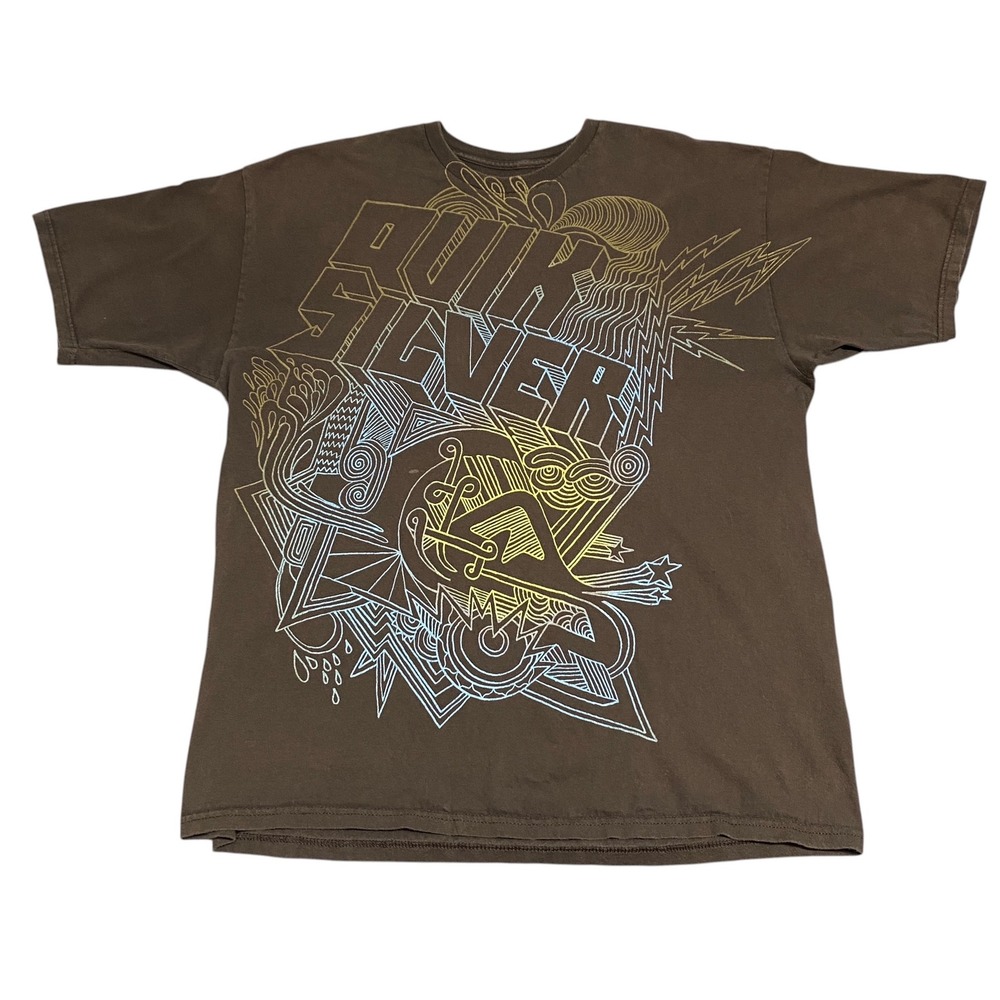 Y2K Brown Quiksilver Graphic T-Shirt